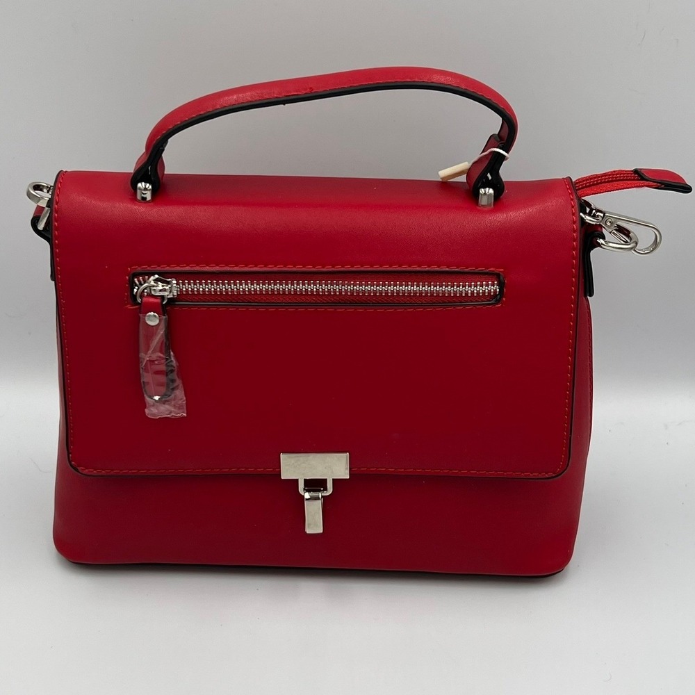 Isabelle Satchel Women OS‎ Red Brand New Vegan Leather Top Handle Bag IBS0826 - Picture 2 of 12